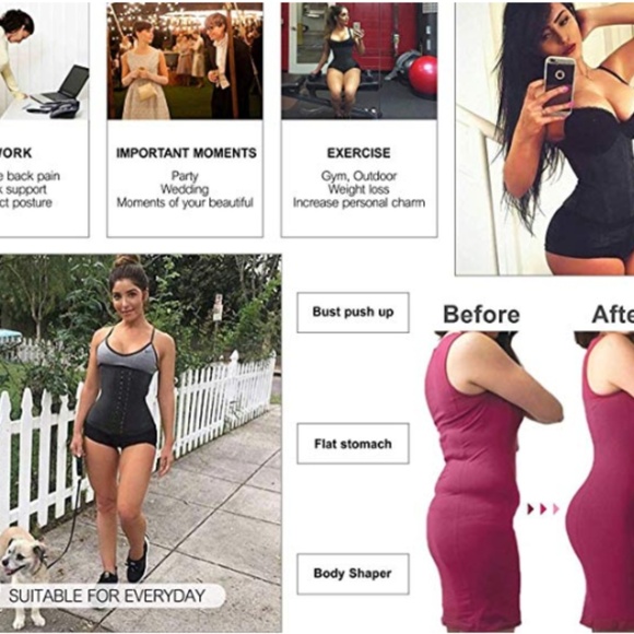 Breathable latex waist trainer color nude - Picture 7 of 7